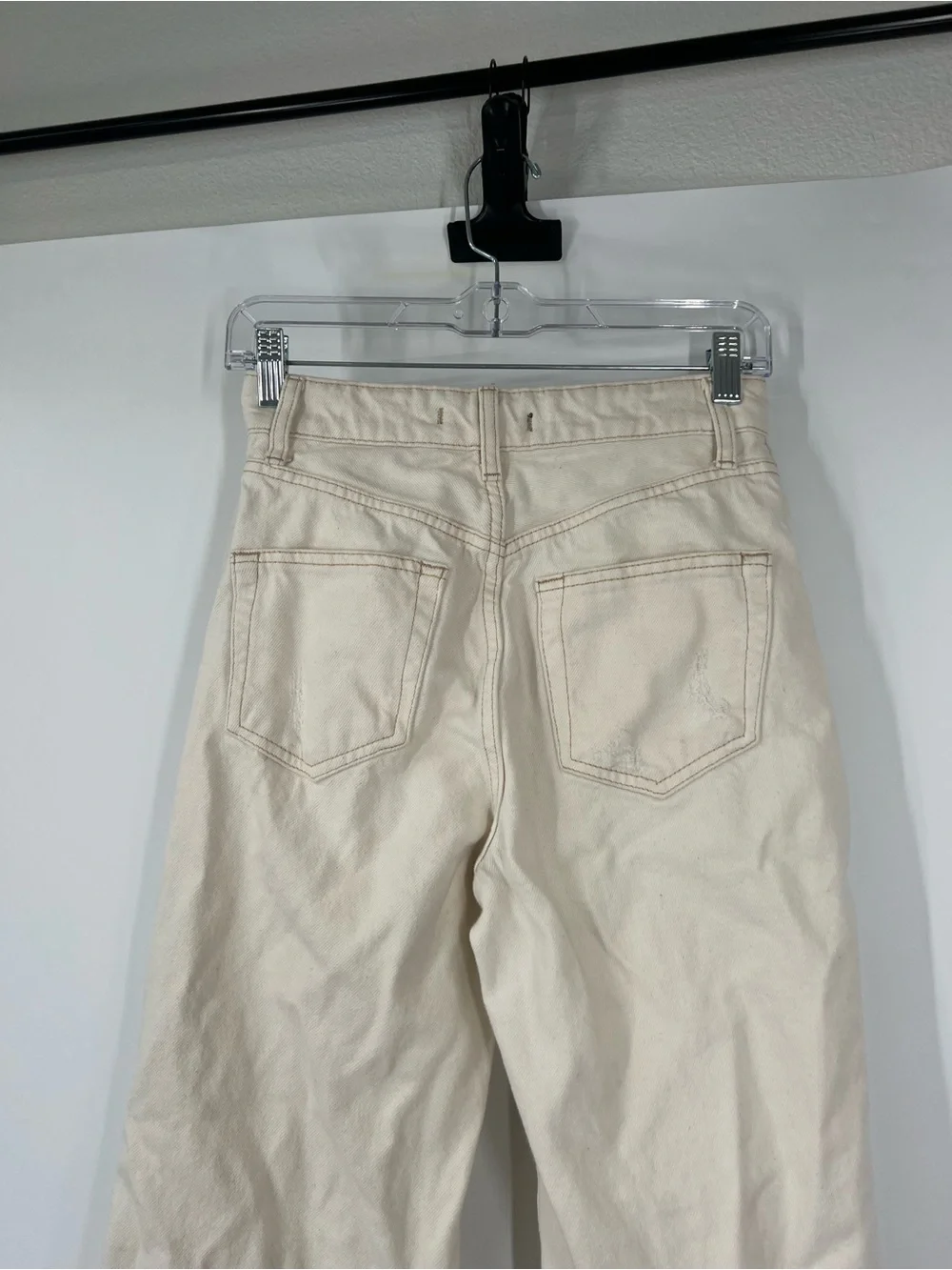 We The Free People Ranger Ripped Crop Wide Leg Jeans Button Fly